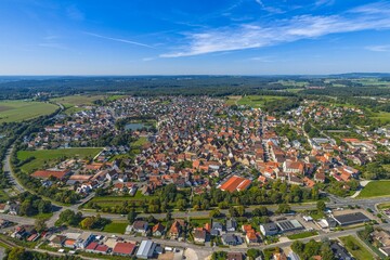 Der Markt Schnaittach am Rand der Frankenalb aus der Vogelperspektive