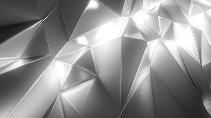 Silver geometric polygon surface creating abstract background texture