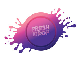 Fresh drop text on colorful splash isolated on, perfect for advertising new products