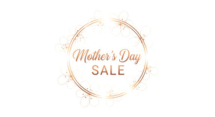 Mothers day sale promotion with floral wreath isolated on transparent background