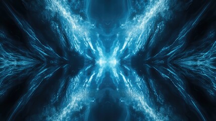 Blue energy waves creating abstract futuristic portal background
