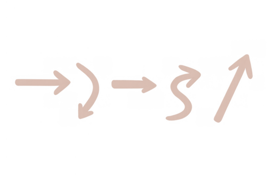 Hand drawing arrows set showing direction, navigation, process, and progress on transparent background