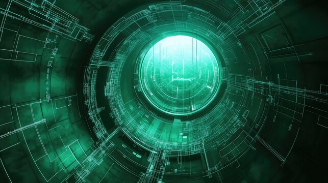 Futuristic data tunnel cyberspace light technology concept