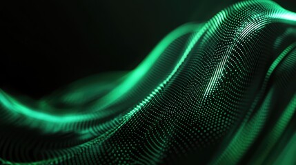 Green digital wave displaying data connection flow