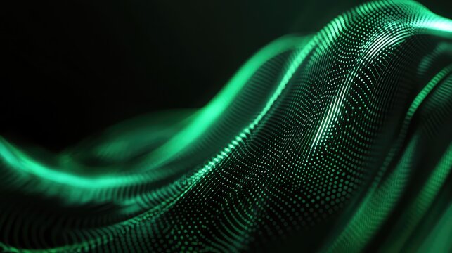 Green digital wave displaying data connection flow