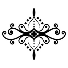 black and white floral elements design