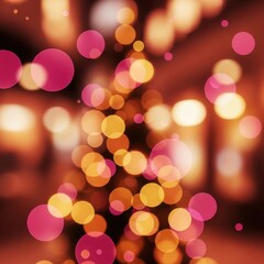Fototapeta premium Abstract holiday ambiance with warm hues and dreamy bokeh, evoking festive joy and serenity