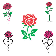Rose Bundle  Valentine's Day eps file vector.