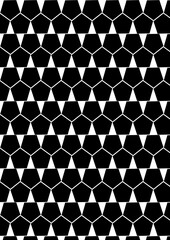 Black and White Geometric Pentagonal Pattern Background  Modern Seamless Abstract Design