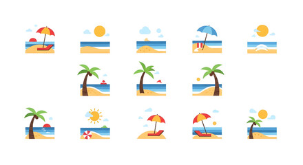 Travel and tourism vector icon set.