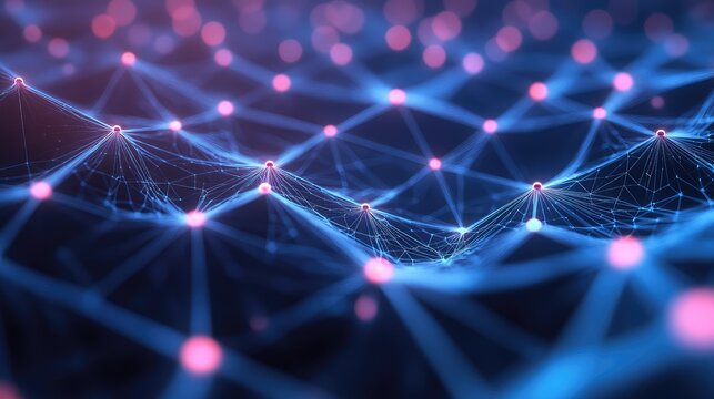 Global network connecting digital data nodes and lines