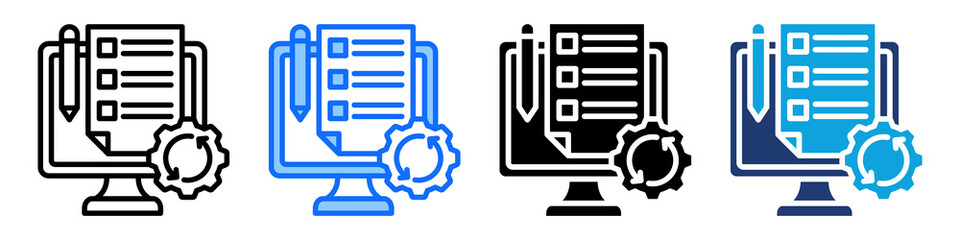 Task Automation Icon Set Multi Style Vector Illustration