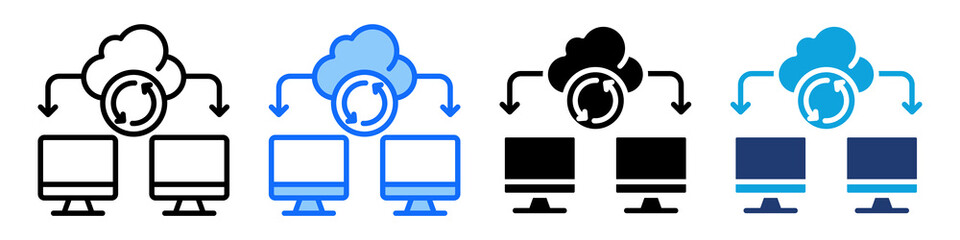 Auto Sync Icon Set Multi Style Vector Illustration