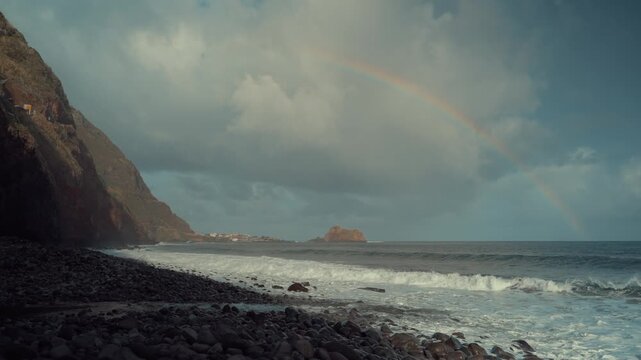 Explore rainbow shore ocean in madeira with stunning views and serenity