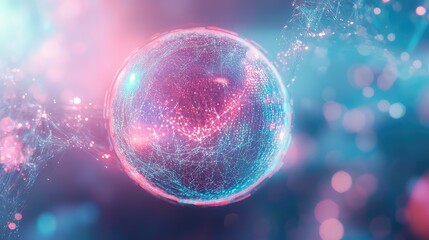 Digital data sphere creating global network connection