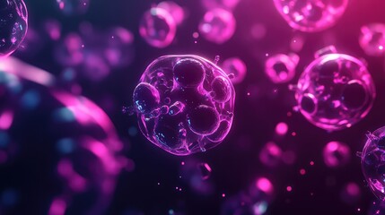 Floating microscopic cells concept in biomedical research