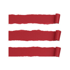 Red Torn Paper Strips –  Horizontal Rips PNG