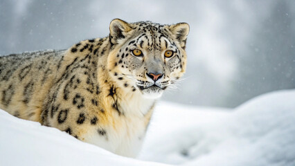 snow leopard portrait