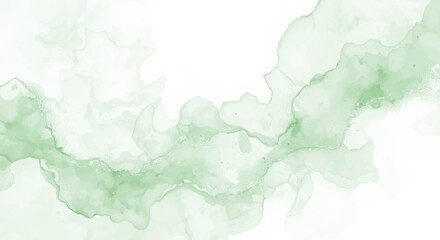 Obraz premium Gentle green watercolor wash on, creating a fresh and organic texture, ideal for adding a subtle and natural touch to various design applications