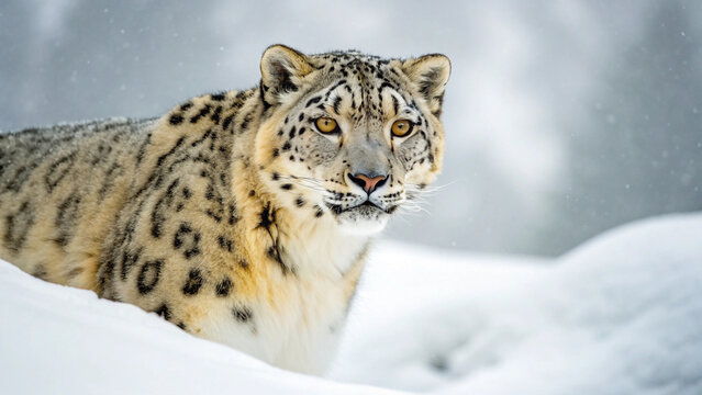 snow leopard portrait