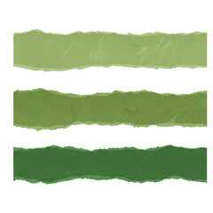 Green Torn Paper Strips – Horizontal Ripped Edges PNG

