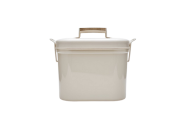 Stylish beige plastic bucket with handle for home cleaning supplies and storage solutions