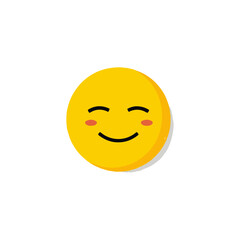 Fototapeta premium Smiling Emoji with Closed Eyes and Blush Cheeks
