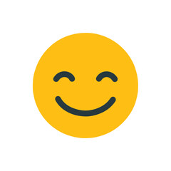Fototapeta premium Smiling Yellow Emoji on White Background, Simple Design