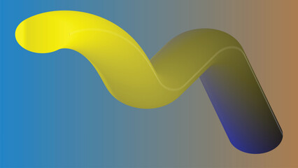 Twisted gradient ribbon featuring a bright white flowing line on a contrasting blue and brown background