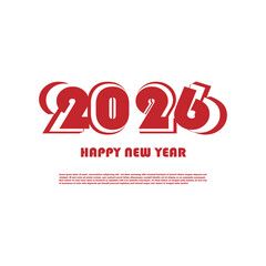 2026 happy New year greeting card 
