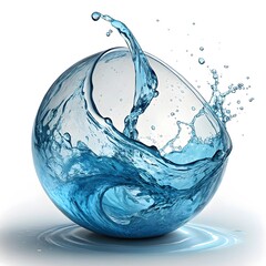 A conceptual 3D render of a simple, abstract flowing liquid shape or sphere. 