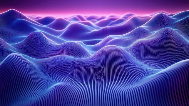 Abstract digital waves forming a vibrant soundscape visualization