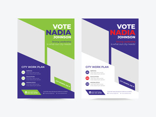 vote campaign presidential election brochure cover leaflet vector layout design.