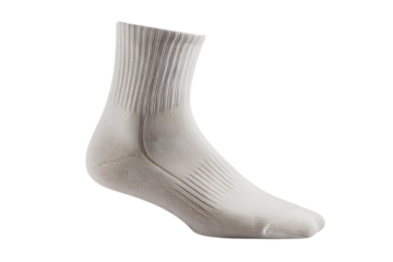 Comfortable ribbed white sock for sports, athletic wear, or everyday casual use offering premium soft foot support
