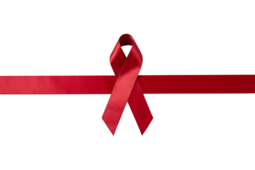 Show your support with a vibrant red ribbon, raising awareness and solidarity for important causes