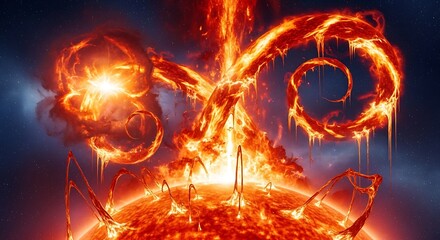 Explore the sun solar flare activity space weather and astronomical phenomena illustration art