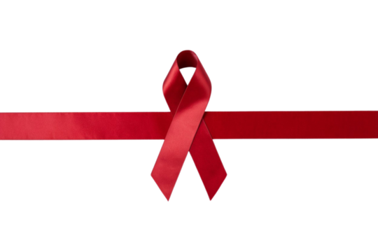 Show your support with a vibrant red ribbon, raising awareness and solidarity for important causes