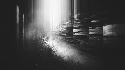 Abstract digital glitch pixel art with data distortion