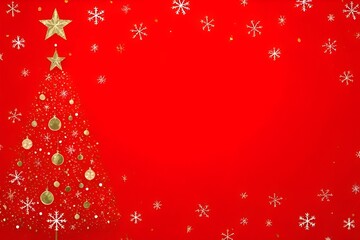 red christmas background with snowflakes