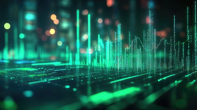 Visualizing financial data trends with digital graphs