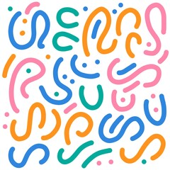 seamless pattern with colorful lines and dots bstract