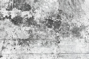 Abstract Grungy Brick Wall Texture, Distressed Monochrome Concrete Background, Old and Damaged Urban Surface