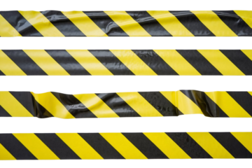 Caution tape set for creating a realistic danger zone, safety first with yellow and black stripes