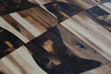 Close-Up of Patterned Wooden End-Grain Surface