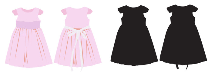 vector illustration of a women fashion dress mockup