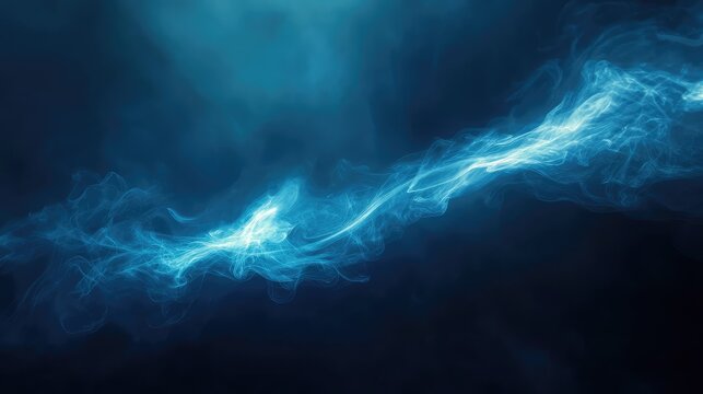 Blue energy stream creating an abstract plasma wave background - Powered by Adobe