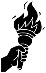 torch illustration liberty silhouette symbol logo freedom icon independence outline america statue monument usa flame american art travel national shape with vector graphic background