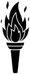 torch illustration liberty silhouette symbol logo freedom icon independence outline america statue monument usa flame american art travel national shape with vector graphic background