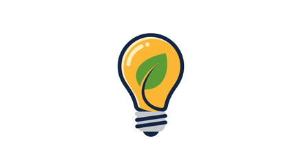 Obraz premium Bright idea concept: a lightbulb with a green leaf inside, symbolizing eco-friendly innovation and sustainability.