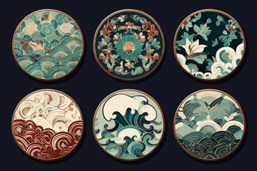 Mint Winter Floral Medallion Premium Set